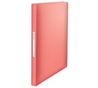 Esselte Cuaderno A4 con 80 Fundas de Plástico, Capacidad para 160 Hojas, Presentación y Almacenamiento de Documentos, Casa/Oficina, Patrón en Relieve, Gama Colour'Breeze, Amarillo Coral, 628445
