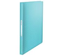 Esselte Cuaderno A4 con 80 Fundas de Plástico, Capacidad para 160 Hojas, Presentación y Almacenamiento de Documentos, Casa/Oficina, Patrón en Relieve, Gama Colour'Breeze, Azul, 626237