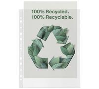 Esselte Fundas 100% Recicladas A4 Maxi, Material Resistente Premium 100 Micras en Relieve, Multitaladro, 100 unids, 627503