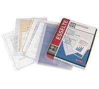 Esselte Fundas para Planos PVC 80µ Liso A4 Corte Diagonal 4 Taladros sin Refuerzo, Paquete de 100