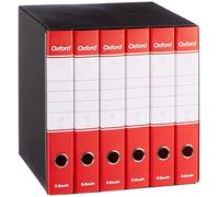 Esselte - Grupo de 6 archivadores Oxford con mecanismo de palanca y con funda, color rojo Gruppo da 6