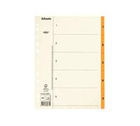 Esselte Índices numéricos de papel Mylar, Tamaño A4, Tipo 1-5, Naranja, 69871