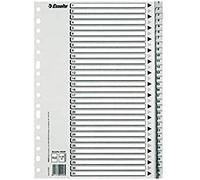 Esselte Índices numéricos de plástico, PP, Tamaño A4, Tipo 1-31, Gama ECO, Gris, 49210