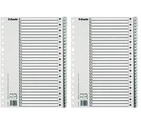 Esselte Índices numéricos de plástico, PP, Tamaño A4, Tipo 1-31, Gama ECO, Gris, 49210 (Paquete de 2)