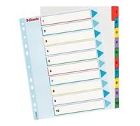 Esselte Índices Proyectos Borra y Reescribe, Tamaño A4 maxi, 10 pestañas, Multicolor, 100208