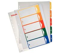 Esselte Índices Proyectos Imprimibles, Tamaño A4 maxi, 5 pestañas, Multicolor, 100211