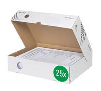 Esselte Leitz Caja y organizador easyboxx, 80 mm, apertura de ancho, con Tapa, ondulado, color blanco