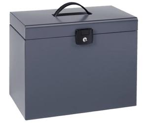 Esselte Maletín metálico Home-box con 5 carpetas colgantes A4 gris oscuro