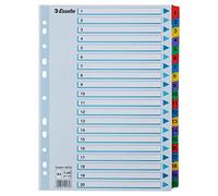 Esselte Mylar 100163 - Separadores para archivador (A4, divisiones 1-20), multicolor