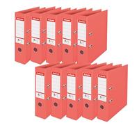 Esselte No.1 628431 - Archivador A4, 10 unidades, capacidad de 500 hojas, ancho de lomo de 75 mm, peso ligero y resistente, carpeta A4 para hogar/oficina, organización de escritorio, serie