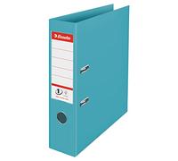 Esselte No.1 Archivador de Palanca, Capacidad 500 hojas, Lomo de 75mm, Carpeta A4 Ligera y Resistente, Casa y Oficina, Diseño en Relieve, Gama Colour'Breeze, Azul, 626504