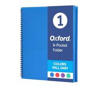 Esselte Oxford 574040404 - Carpeta de 8 bolsillos con encuadernación de alambre, colores pueden variar