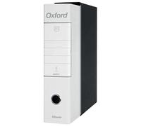 Esselte Oxford G85 - Grabador con funda, con mecanismo de palanca n.º 1 en formato protocolo (23 x 33 cm) con lomo de 8 cm, blanco, paquete de 6 unidades, 390785000