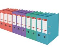 Esselte Pack 10 Archivadores de Palanca, Capacidad 500 hojas, Lomo de 75mm, Light & Durable A4 Folder, Casa y Oficina, Diseño en Relieve, Gama Colour'Breeze, Colores Pastel Colores Variados, 626214