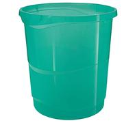 Esselte Papelera de 14L Apilable de Plástico, Contenedor para Basura y Reciclaje, Casa y Oficina, Diseño en Relieve, Gama Colour'Breeze, Verde, 626290