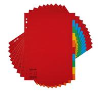 Esselte Paquete de 10 separadores de archivos de tarjetas A4, 10 separadores de carpetas de colores para carpetas de anillos y archivos de arco de palanca, hechos de cartón reciclado duradero y