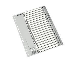 Esselte separadores alfabeticos blanco y negro folio multitaladro gris
