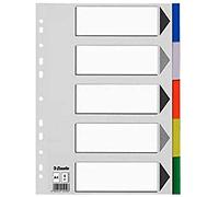 Esselte - Separador de archivo 11709 A4 multitaladro, 5 pestañas PP, multicolor, gama ECO
