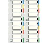 Esselte Separadores de plástico, PP, Tamaño folio, Gama ECO, 5 pestañas, Multicolor, 11609 (Paquete de 4)