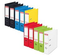 Esselte - Set de archivadores de palanca (A4, 75 mm, 10 unidades), colores variados