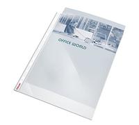 Esselte Standard 925008 - Juego de 50 fundas para folletos (tamaño A4, sin color, superficie brillante, apertura superior, lámina de polipropileno de 0,055 mm)