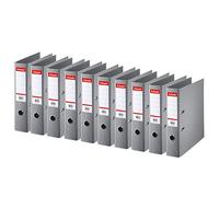 Esselte Standard, Pack de 10 Archivadores de palanca, Gris, lomo de 75 mm, A4, PP, 320310
