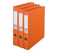 Esselte VIVIDA 624286 - Archivador de palanca tamaño A4, lomo de 50 mm, capacidad para 250 hojas, polipropileno, cubierta de plástico, archivos y carpetas, naranja, paquete de 3