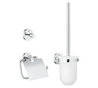 Essentials Set de WC (3 pzs., Cromo, Brillante)