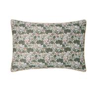 ESSIX - Funda de Almohada Estampada en satén de algodón, con Dosel, 50 x 75 cm, Color Verde Oscuro - satén de algodón, 80 Hilos/cm² - Fácil Cuidado