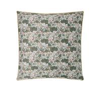 ESSIX - Funda de Almohada Estampada en satén de algodón, con Dosel, 65 x 65 cm, Color Verde Oscuro - satén de algodón, 80 Hilos/cm² - Fácil Cuidado