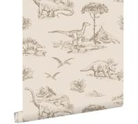 Esta Home papel pintado dinosaurios beige 53 cm x 10.05 m