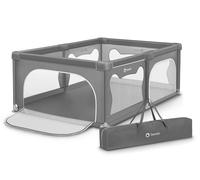 Lionelo Parque infantil Willow – 0-48 meses, 120x180x68 cm, malla transpirable, Gris