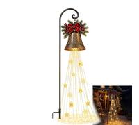 Estaca Decorativa de jardín con luz: Fuente mágica de muñeco de Nieve (B#) | Luz de jardín Cascada brillante con muñeco de nieve; lámpara LED navideña para exteriores con esfera luminosa y luces cálidas