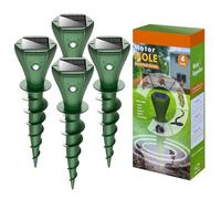 Estacas solares repelentes de plagas (paquete de 4) - Estacas para jardín al aire libre y césped, disuasorio de roedores para topos, topos, serpientes y plagas madrigueras