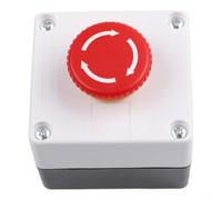 Estación de botón de parada de bloqueo automático, interruptor de hongo rojo AC220V 10A con caja ABS IP65, para equipos contra incendios y fuente de alimentación
