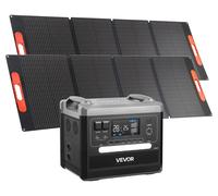 Estación de energía portátil de 2400W, generador solar portátil con 2 paneles solares plegables de 200W cada uno, batería de respaldo LiFePO4 de 2160Wh con 10 puertos de salida para respaldo en el hog