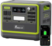 Estación de Energía Solar Portátil FOSSiBOT F2400, 2048Wh Batería LiFePO4, 2400W (4800W Pico), Carga Rápida en 1.5h, 3 Tomas CA, UPS, para Cortes de Luz, Camping y Autocaravana