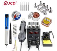 Estación de soldadura JCD 750W 8586D 2 en 1 pistola de aire caliente LCD pantalla Digital Dual soldador eléctrico Estación de Reparación de soldadura SMD 8586 KIT5