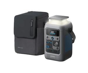 Estación eléctrica portátil Anker SOLIX C300 DC + funda, batería LiFePO4 de 288Wh con múltiples puertos, generador solar 300W, para camping, viajes y emergencias (adaptador de corriente no incluido)