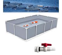 Estanque de cría temporal de PVC con sistema de drenaje, almacenamiento de agua al aire libre para organismos marinos, tamaño 3 x 1 x 0,5 m, diseño de lona duradera