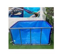 Estanque de peces de lona de PVC, gran acuario plegable con soporte de metal para cría de koi y uso agrícola, ventana de visualización transparente, fácil de instalar