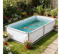 Estanque de peces sobre el suelo, piscina de jardín de PVC resistente al desgarro, piscina preformada impermeable para Koi, gran fuente de agua al aire libre sin excavación, 2,5 m