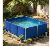 Estanque Koi sobre el suelo, estanque de peces de lona para jardín, gran piscina impermeable de PVC, resistente al desgarro, resistente al desgarro, piscina de remo de 2,5 m