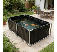 Estanque Koi sobre el suelo, estanque de peces de lona para jardín, gran piscina impermeable de PVC, resistente al desgarro, resistente al desgarro, piscina de remo de 2,5 m