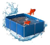 Estanque Plegable Grande con Soporte, Tanque Modular Elevado para Peces, Piscina Exterior de Acero para riego agrícola, acuicultura y jardinería.
