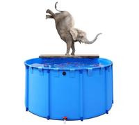 Estanque Redondo para Peces de jardín, de PVC, de Tela, Tipo Tanque de Agua, Piscina elevada portátil para Uso Temporal (Azul, 1,2 x 0,8 m / 900 L)