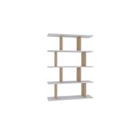 Estante 4 niveles blanco y decorado en roble l90 cm - harmon 90 cm
