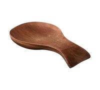 Estante clásico para utensilios - Bandeja de madera para reposar cucharas, función de soporte resistente al calor, diseño ergonómico de almohadilla de agarre, estilo funcional de equipo de comedor