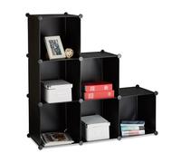 Estante cubos estantería modular mueble organizador fácil montaje color negro