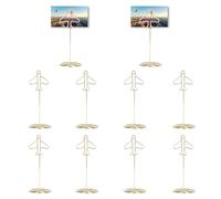 Estante de 10 mesas, mini asiento de tarjeta, soporte de mesa alta, soporte de avión dorado con base, soporte de tarjeta de Mesa marcasitios boda nota fotos soporte